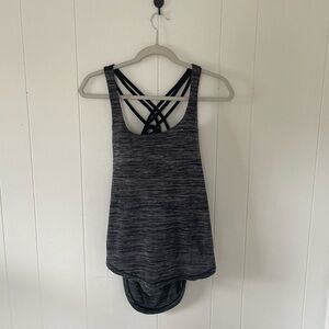 Charcoal Strappy Women's Tank Top built in bra